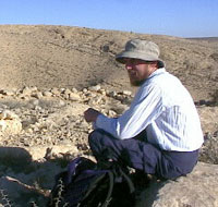 Dr. Aardsma seated within the bamah he proposes was built by Moses (Exodus 24:4) at the true Mt. Sinai.